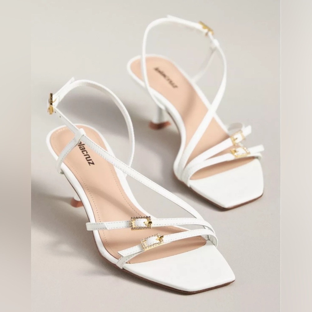 Anthropologie Lola Cruz Asymmetrical Buckle Heels